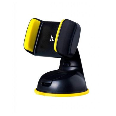 Купить Автодержатель для телефона HOCO "CA5" на присоске жесткая ножка Black-Yellow 24647 Автодержатель для телефона на присоске