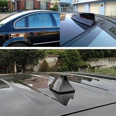 Купити Антенна декоративна акулій плавець на дах авто (Активна Радіоантена) 175 x 53 мм Карбон 96626 Антени