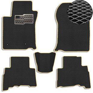 Купити Килимки в салон EVA для Toyota Prado 150 2010-2021 (Металевий підп'ятник) Чорні-Бежевий кант 5 шт 63544 Килимки для Toyota