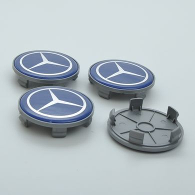 Купить Колпачки на литые диски Mercedes 65 / 60 мм / Синий 4 шт 23023