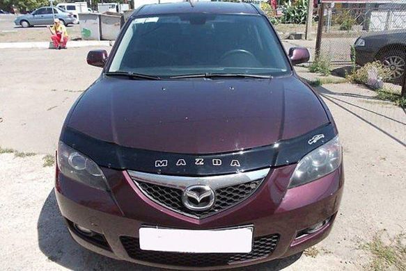 Купить Дефлектор капота мухобойка Mazda 3 2003-2008 седан Евро Крепление (Vip Tuning) 2560 Дефлекторы капота Mazda