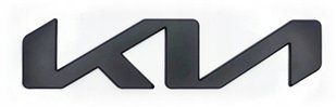 Купити Емблема напис Kia НОВА Чорна матова 130x30 мм металева на скотчі (заводська) 88587 Емблема напис на іномарки