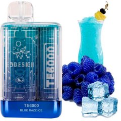 Купити Преміум TE 6000 Flavors Blue Razz ice Блакитна малина лід 66460 Одноразові POD системи