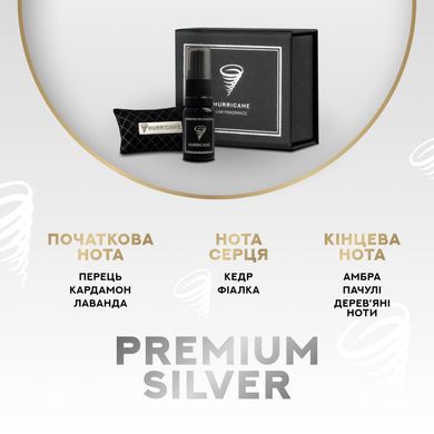 Купить Ароматизатор автомобильный Hurricane Black Silver Premium (В комплекте Спрей) 67009 Ароматизаторы VIP