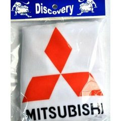 Купити Чохли для підголівників Універсальні Mitsubishi Білі Кольоровий логотип 2 шт 26281 Чохли на підголовники