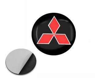 Купить Наклейка с логотипом Mitsubii для автоключей d=15 мм Пластиковая объемная (Завод) 89355 Наклейки на автомобиль