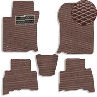 Купити Килимки в салон EVA для Toyota Prado 150 2010-2021 (Металевий підп'ятник) Коричневі-Коричневий кант 5 шт 63549 Килимки для Toyota