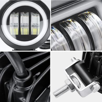 Купить Светодиодная дополнительная LED фара 90х60 mm / Линза с ДХО / 30W / 10Wх3 / 10-30V / 3500LM / 1 шт 10068 Дополнительные LЕD фары