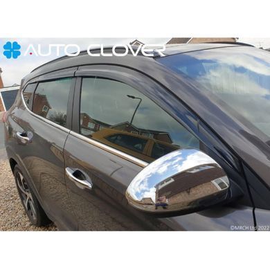 Купить Дефлекторы окон ветровики для Hyundai Tucson 2015- Длинные 4 шт (Auto Clover) 89771 Дефлекторы окон Hyundai