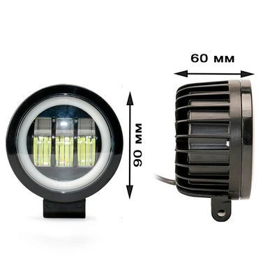 Купить Светодиодная дополнительная LED фара 90х60 mm / Линза с ДХО / 30W / 10Wх3 / 10-30V / 3500LM / 1 шт 10068 Дополнительные LЕD фары