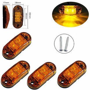 Купити LED Габарит 65 х 28 мм 12/24V два діоди Помаранчевий 4 шт (BD-0015R) 80130 Габаритні вогні