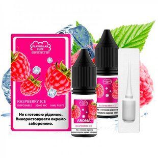 Купити Piдина Самозаміс Flavorlab Disposable Puff 10мл 50мг Raspberry Ice Малина Лід 79843 Рідини FL