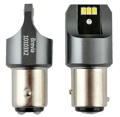 Купить LED автолампа Brevia Power 12/24V P27/7W 6x3020SMD 330Lm 6000K CANbus BAY15d 2 шт (10103X2) 40184 Светодиоды - Brevia