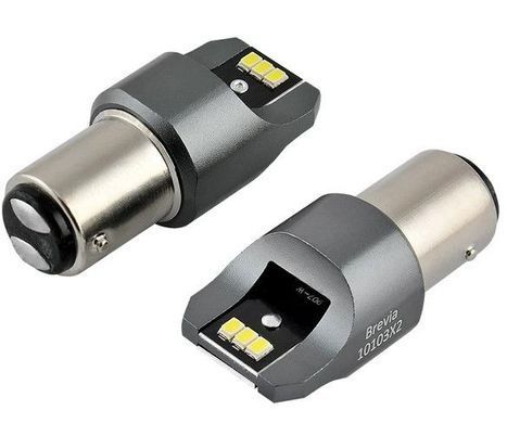 Купить LED автолампа Brevia Power 12/24V P27/7W 6x3020SMD 330Lm 6000K CANbus BAY15d 2 шт (10103X2) 40184 Светодиоды - Brevia