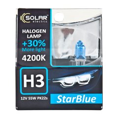 Купить Автолампа галогенная Solar StarBlue / H3 / 55W / 12V / 4200K 2 шт (1243S2) 38450 Галогеновые лампы Китай