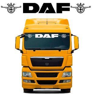 Купити Наклейка на лобове скло авто DAF 135 x 1000 мм Зовнішня Чорна 79416 Наклейки на автомобіль