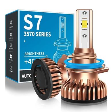 Купить LED лампы автомобильные S7 Mini H11 55W (9600lm 6000K +400% IP67 DC9-24V) 63389 LED Лампы S7