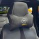 Купити Подушка на підголівник з логотипом Opel Екошкіра 3D Кольоровий лого Чорна-Коричневий кант 1 шт 91645 Подушки на підголовник - під шию