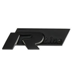 Купити Емблема напис RLine Чорна 76.8х24.3мм метал (на скотчі) 90623 Емблема напис на іномарки