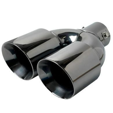 Купить Насадка на глушитель двойная Vitol 250 x 2-89 x 64 мм Темный Хром (НГ-0260-BK) 58820 Насадки на глушитель