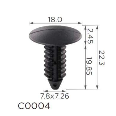 Купити Кліпса Сірий бризковиків підкрилка бампера Toyota, Honda, Hyundai, Opel, Chevrolet, Ford (C0004) 74086 Фіксатор типу цвях