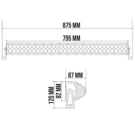 Купити Світлодіодна балка фара LED БЕЛАВТО / 1050x90x78 mm / 240W / 3W * 80 / 10-30V / Ближній (BOL8003 Flood) 8468 Балка LED