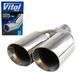 Купити Насадка на подвійний глушник Vitol 300 x 2-89 x 64 мм Хром (НГ-0260A) 100701 Насадки на глушник - 2 фото из 4