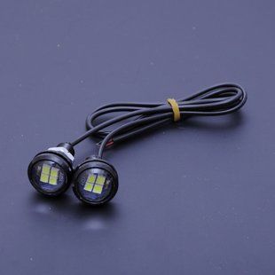 Купить Дневные ходовые огни ДХО глазки врезные LED D23 мм / 3W / 12V / Зеленые 2 шт 9041 Дневные Ходовые Огни (ДХО)
