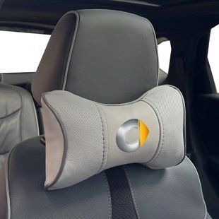 Купити Подушка на підголівник з логотипом Smart Екошкіра 3D Кольоровий лого Сірі-Сірий кант 1 шт 91843 Подушки на підголовник - під шию