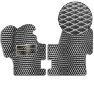 Купить 3D Коврики в салон EVA для Volkswagen Transporter T4 1+2 1990-2003 с подпятником Серые 2 шт 83999 Коврики для Volkswagen