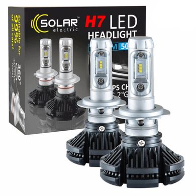 Купить LED лампы автомобильные Solar H7 12/24V 50W 6000K IP67 6000Lm радиатор 2 шт (8807) 39448 LED Лампы Solar