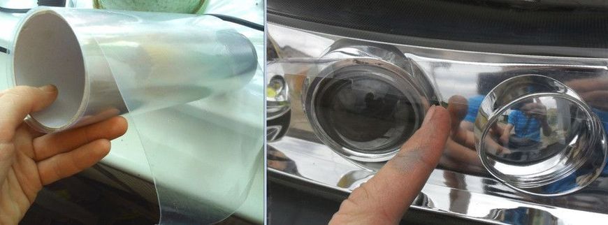 Купить Бронепленка антигравийная 1 м x 30 см для фар прозрачная 33824 Антигравийная защитная пленка