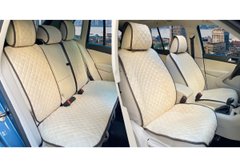 Купить Накидки для сидений Алькантара Verona Premium L Комплект Бежевые-Коричневый кант (Оригинал) 73471 Накидки для сидений Premium (Алькантара)