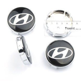 Купити Ковпачки диски Hyundai 60х55 мм / Чорні 4 шт 32794 Ковпачки на титани