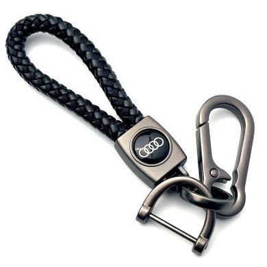 Купить Кожаный плетеный брелок для Audi для авто ключей с карабином 34052 Брелки для автоключей