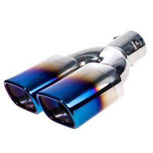 Купити Насадка на глушник подвійна Vitol 280 x 2-107 x 64 мм Кольоровий Синій Хром (НГ-0352-BL) 91279 Насадки на глушник