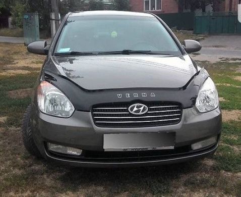 Купить Дефлектор капота мухобойка для Hyundai Accent Verna 2006-2009 Евро Крепление (Vip Tuning) HYD14 2024 Дефлекторы капота Hyundai