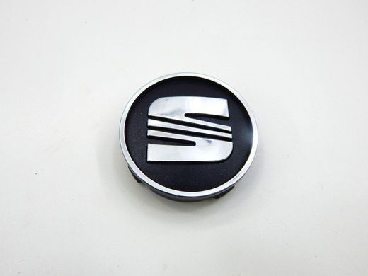 Купити Емблеми коліс Seat (Чорні + Хром) 59 мм (4 шт) 90070 Ковпачки на титани