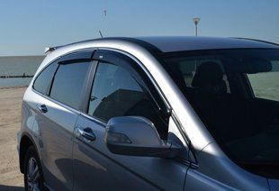 Купить Дефлекторы окон ветровики Honda CR-V 2007-2012 4 двери Хром молдинг 35678 Дефлекторы окон Honda