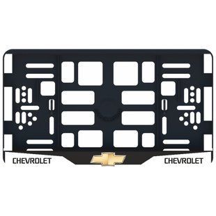 Купить Рамка номера Chevrolet White под Американский номер 300х150 мм Цветной Логотип 86637 Рамка номера - Универсальная - Американский тип