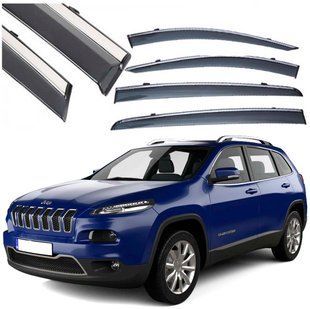 Купить Дефлекторы окон ветровики Benke для Jeep Cherokee V 2013- Хром Молдинг Нержавейка 3D (BJPZG1423-W/S) 67773 Дефлекторы окон Hyundai