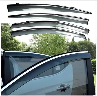 Купити Дефлектори вікон вітровики Benke для Skoda Octavia A-7 Універсал 2017- Хром Молдинг Із Нержавіючої Сталі 3D 40103 Дефлектори вікон Skoda