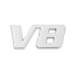 Купити Емблема напис V8 59х26 мм Хром на скотчі метал (Завод) 89499 Емблема напис на іномарки