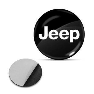 Купити Наклейка з логотипом Jeep для автоключів d=15 мм Пластикова об'ємна (Завод) 89419 Наклейки на автомобіль