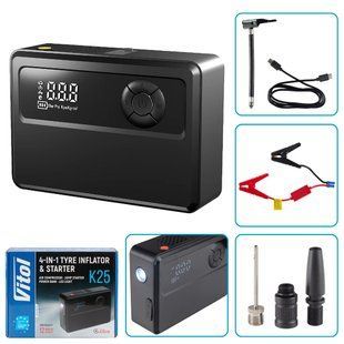 Купить Компрессор автомобильный Vitol 4в1 14.8V 22.2wh 6000mAh (K-25) 91547 Электрические автомобильные компрессоры