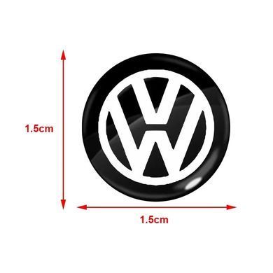 Купить Наклейка с логотипом Volkswagen №1 для автоключей d=15 мм Пластиковая объемная (Завод) 89369 Наклейки на автомобиль