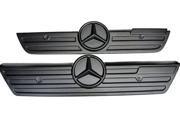 Купить Зимняя накладка на решетку радиатора Mercedes Sprinter CDI 2000-2006 / Малая решотка с рамкой / Матовая FLY 9781 Зимние накладки на решетку радиатора