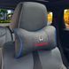 Купити Подушка на підголівник з логотипом Honda Екошкіра 3D Кольоровий лого Чорна-Синій кант 1 шт 91718 Подушки на підголовник - під шию - 1 фото из 4