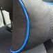 Купити Подушка на підголівник з логотипом Honda Екошкіра 3D Кольоровий лого Чорна-Синій кант 1 шт 91718 Подушки на підголовник - під шию - 4 фото из 4